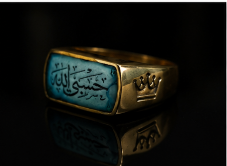انگشتر طلا روس نگین دار حسبی الله